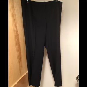 EUC Lafayette 148 black stretch wool classic straight leg trousers, size 18